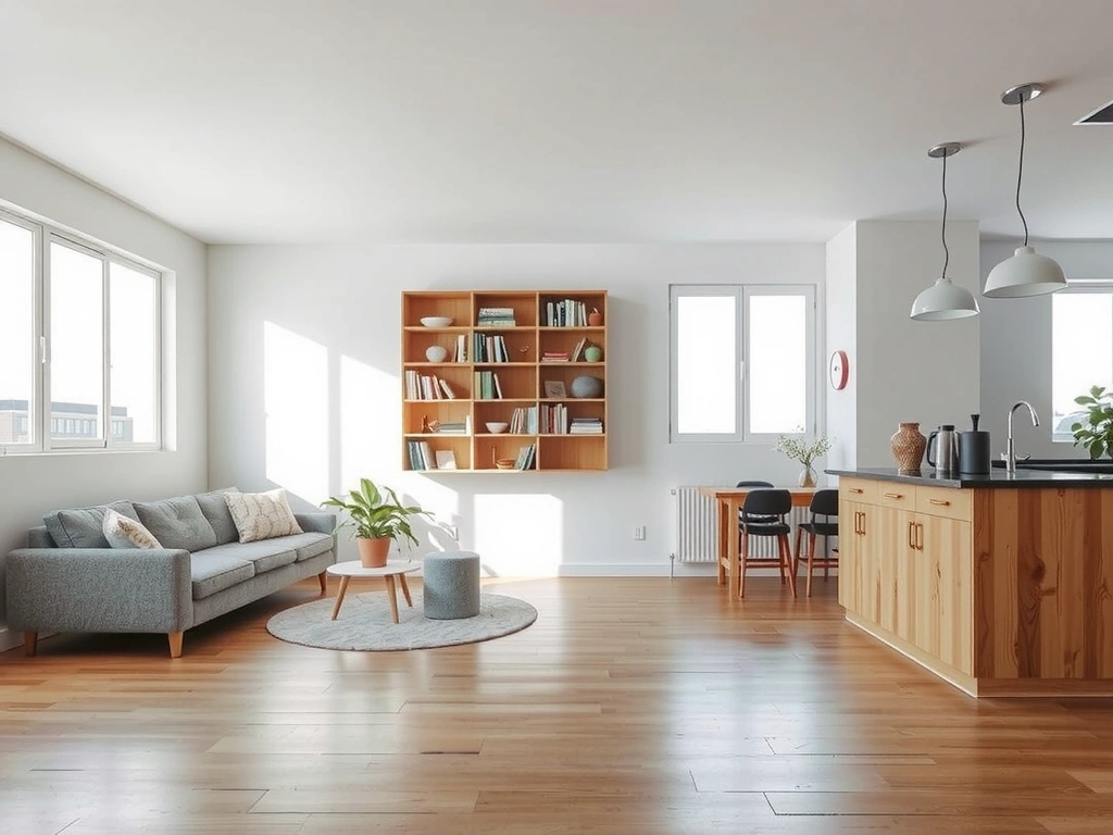 Interior de apartamento limpio con luz natural en Bogotá